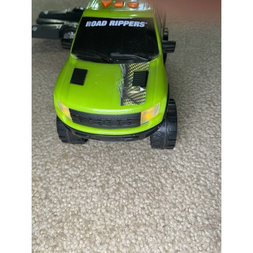 Road Rippers Ford F-150 SVT Raptor Toy Truck with Trailer Green Lights & Sound